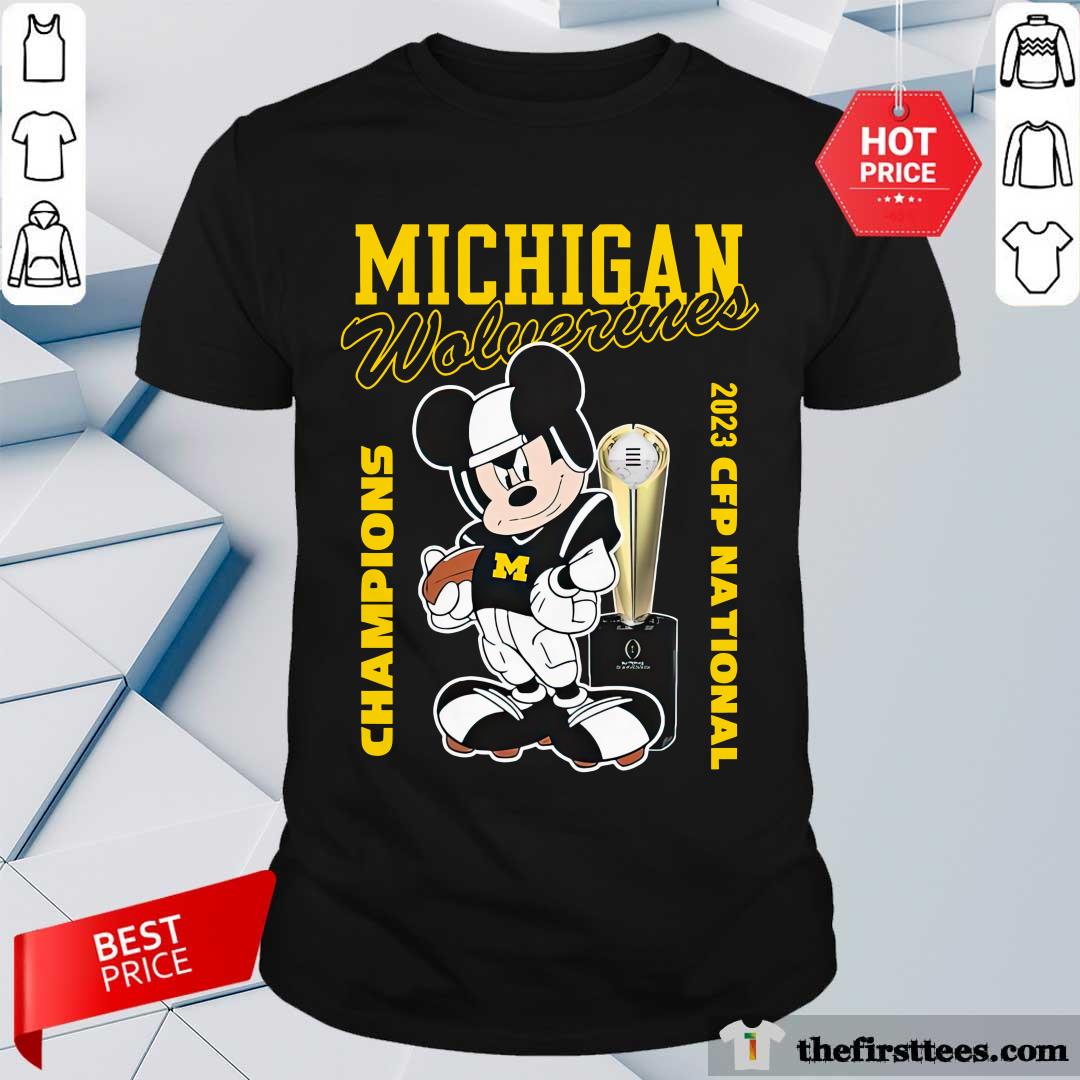 Mickey Mouse X Michigan Wolverines 2023 CFP National Champions T-shirt