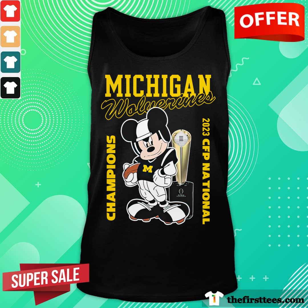 Mickey Mouse X Michigan Wolverines 2023 CFP National Champions tank-top