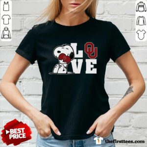 Snoopy Love Oklahoma Sooners v-neck