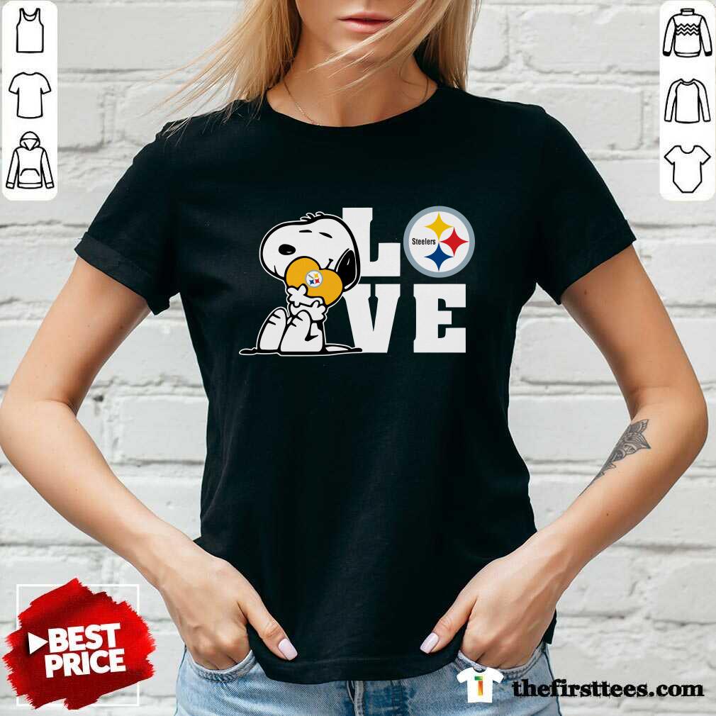Snoopy Love Pittsburgh Steelers v-neck
