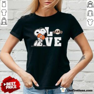 Snoopy Love San Francisco Giants v-neck