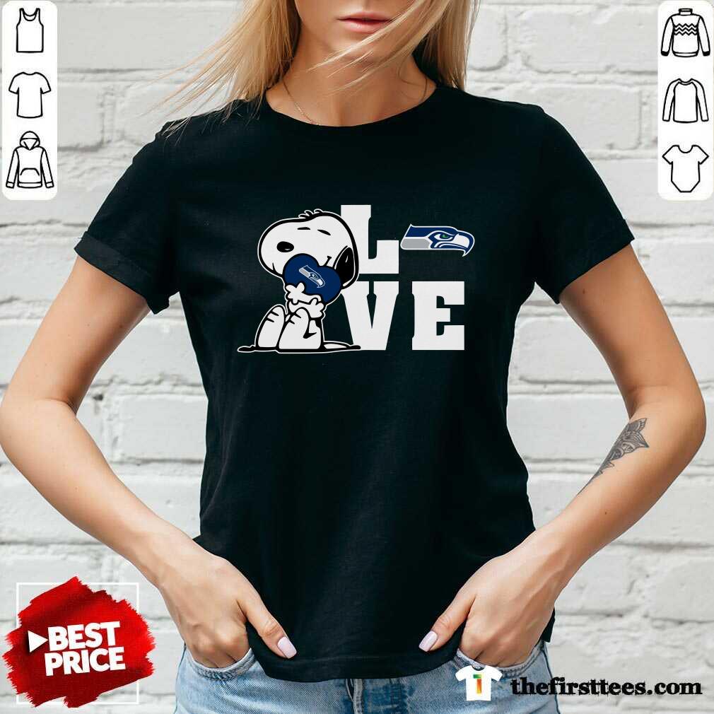 Snoopy Love Seattle Seahawks v-neck