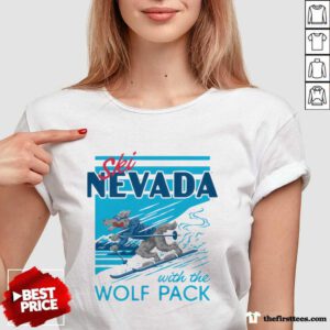 Nevada Ski With the Wolf Pack Retro v-neck