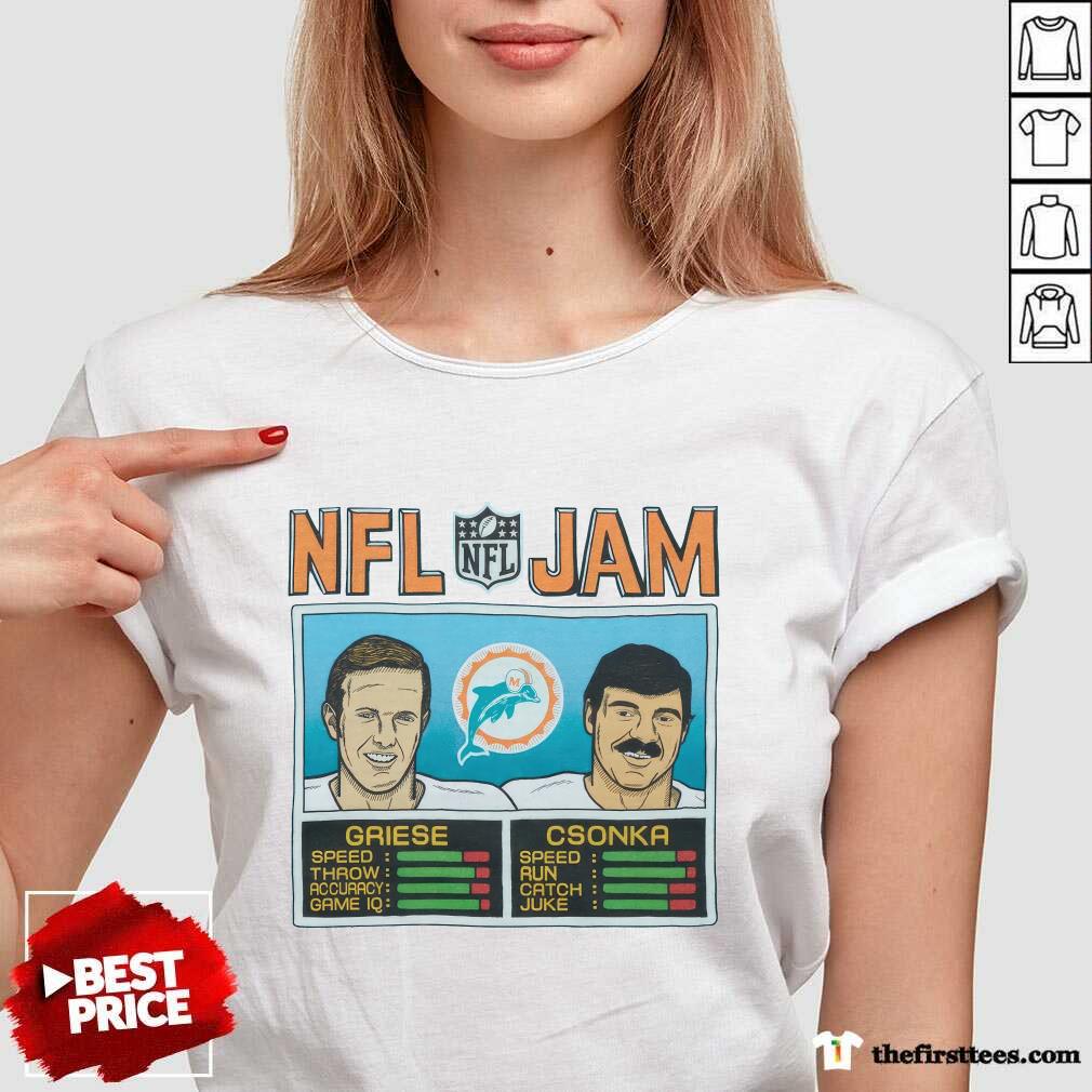 NFL Jam Miami Dolphins Griese and Csonka v-neck