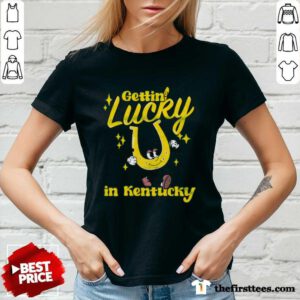 The Lucky in Kentucky PeeWee's Horseshoe Gettin' Lucky In Kentucky v-neck