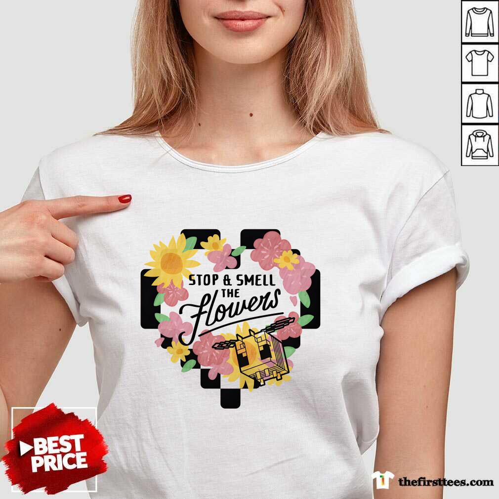 Minecraft Stop & Smell The Flowers v-neck