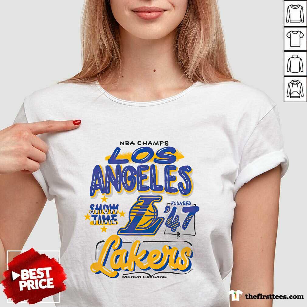 NBA Champs Los Angeles Showtime Los Angeles Lakers v-neck