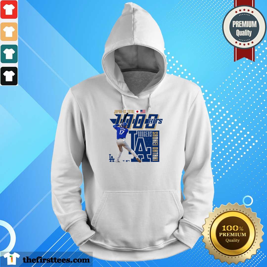 Shohei Otani 1000th hit between Japan and the US Commemorative Hoodie