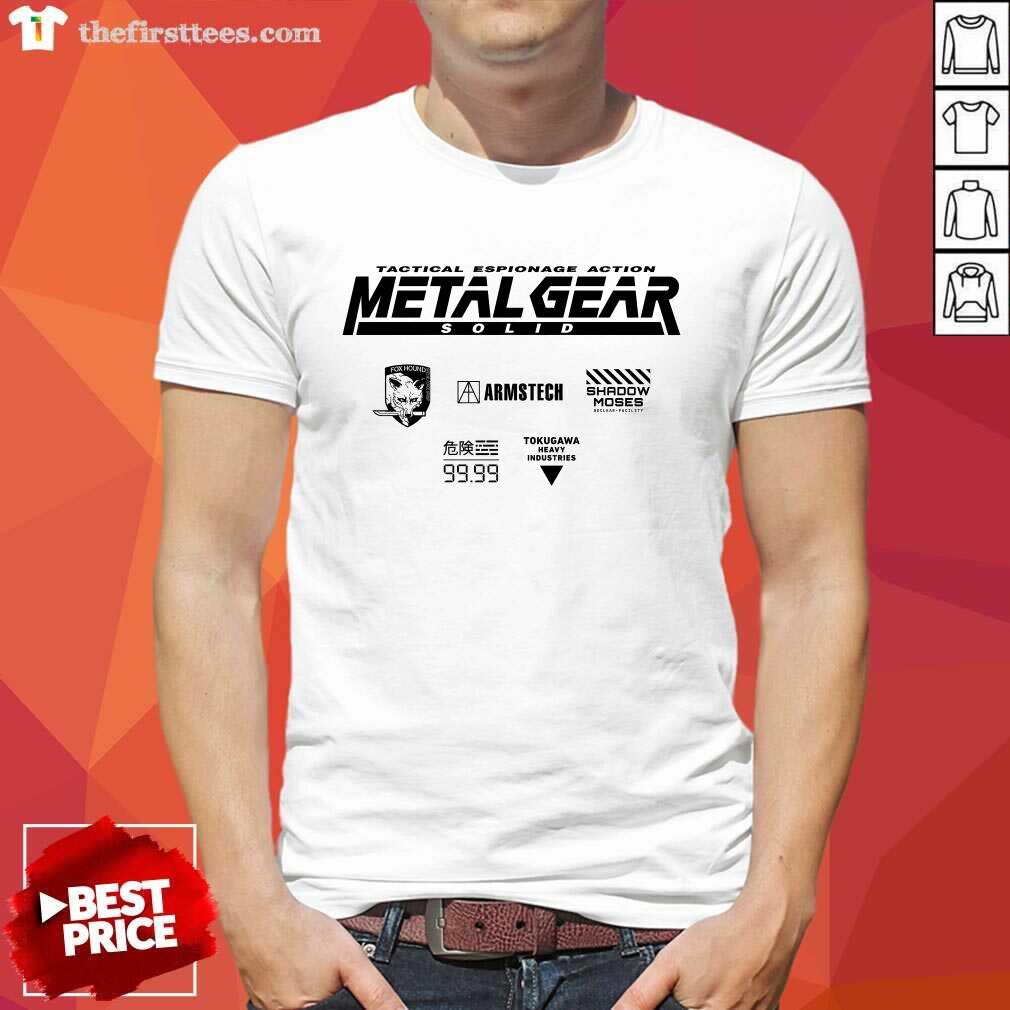 Tactical Espionage Action Metal Gear Solid Foxhound Armstech Shadow Moses T-shirt