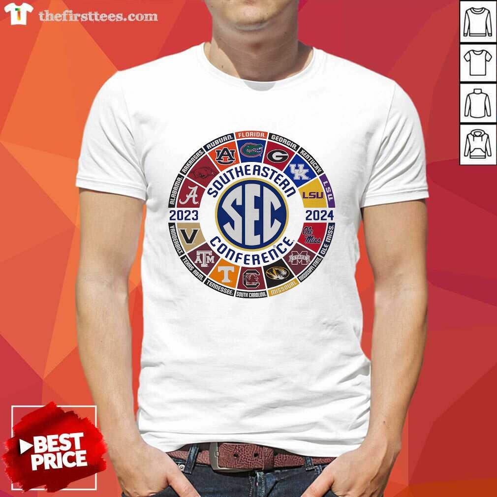 SEC Store Blue 84 White 2023 24 SEC Football All Team Logo T-shirt