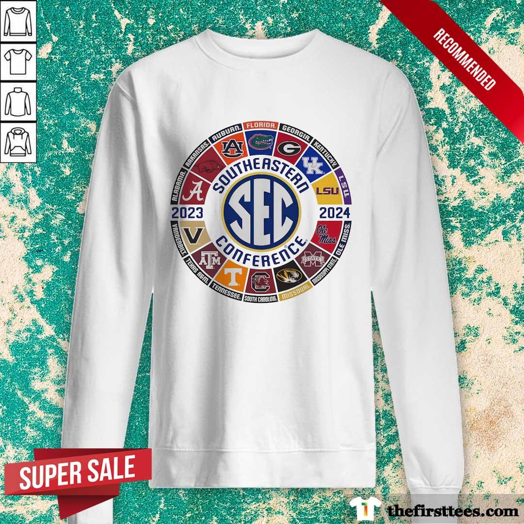 SEC Store Blue 84 White 2023 24 SEC Football All Team Logo sweater