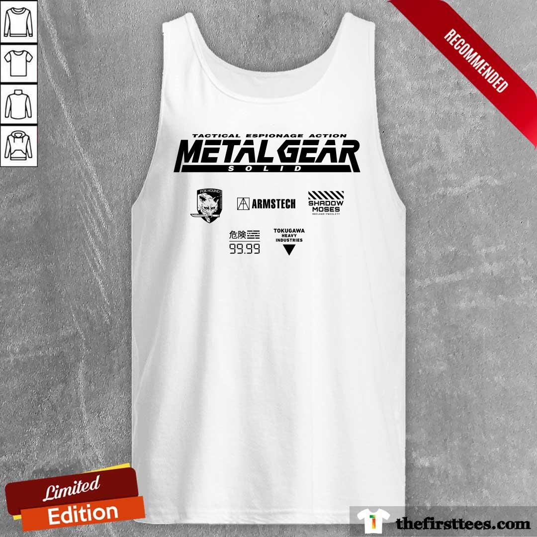 Tactical Espionage Action Metal Gear Solid Foxhound Armstech Shadow Moses Tank-top