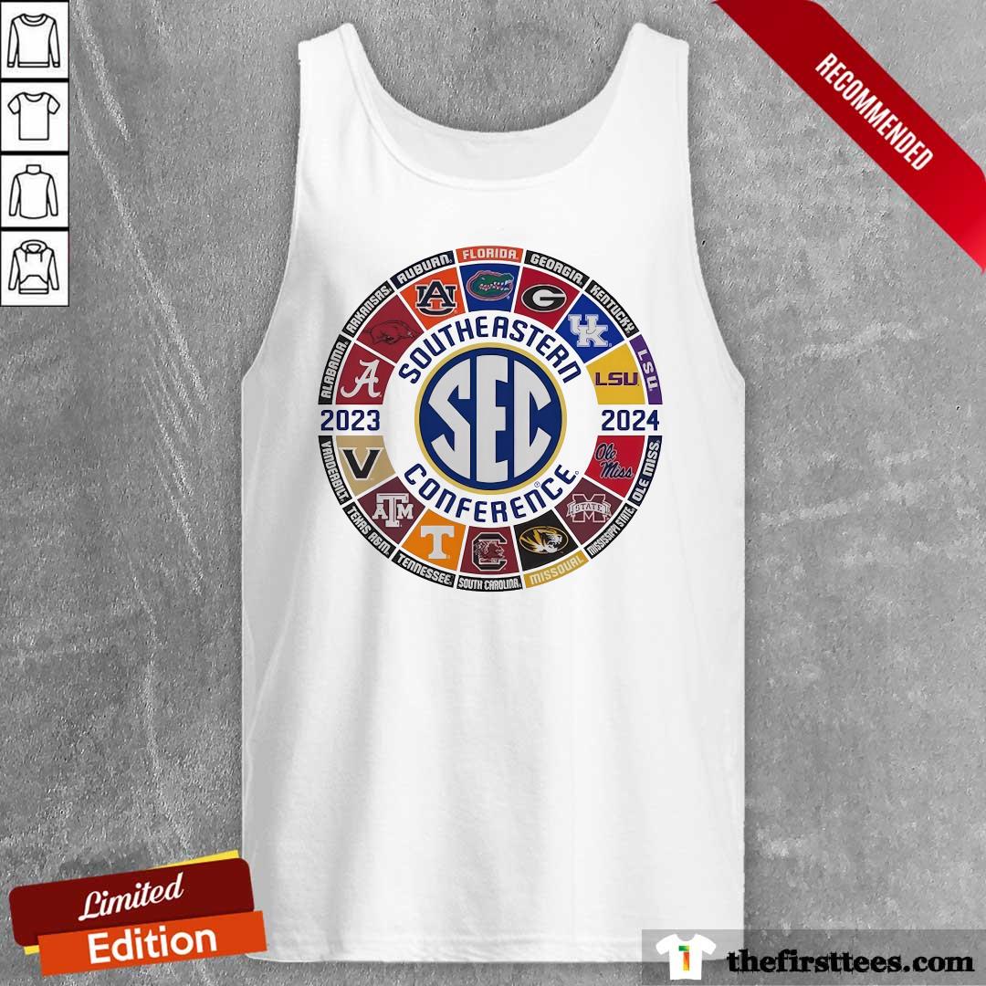 SEC Store Blue 84 White 2023 24 SEC Football All Team Logo tank-top