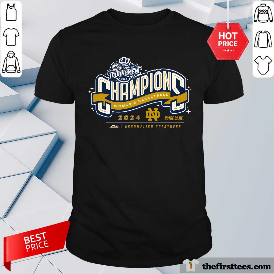 Notre Dame Fighting Irish 2024 ACC Women's Basketball Conference Tournament Champions Locker Room T-Shirt