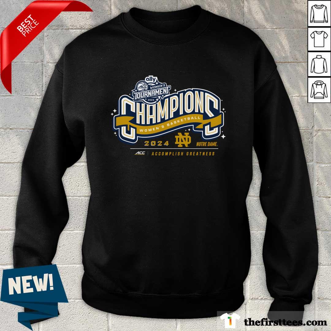 Notre Dame Fighting Irish 2024 ACC Women's Basketball Conference Tournament Champions Locker Room Sweater