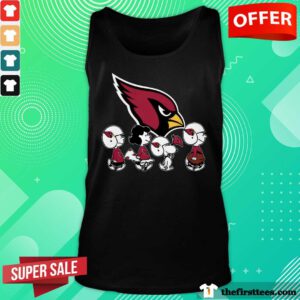 The Peanuts Snoopy And Friends Cheer For The Arizona Cardinals NFL Tank-top