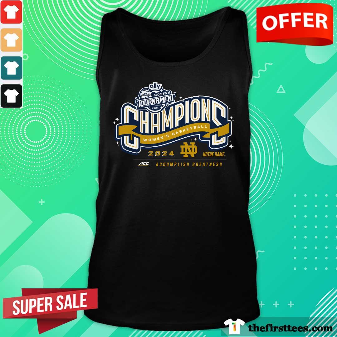 Notre Dame Fighting Irish 2024 ACC Women's Basketball Conference Tournament Champions Locker Room Tank-top