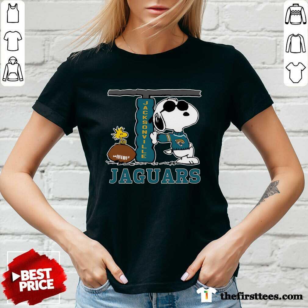 Snoopy Joe Cool And Woodstock The Jacksonville Jaguars V-neck