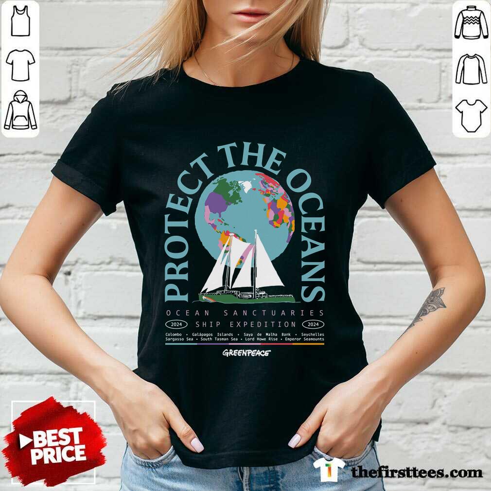 Pretty Protect The Oceans Earth Ocean Sanctuaries Ship V-neck