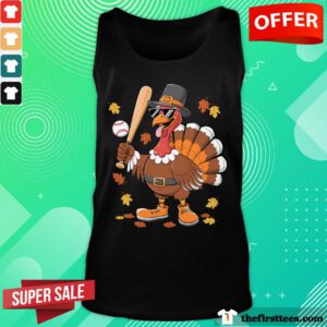Pretty Baseball Turkey Thanksgiving Tank-top