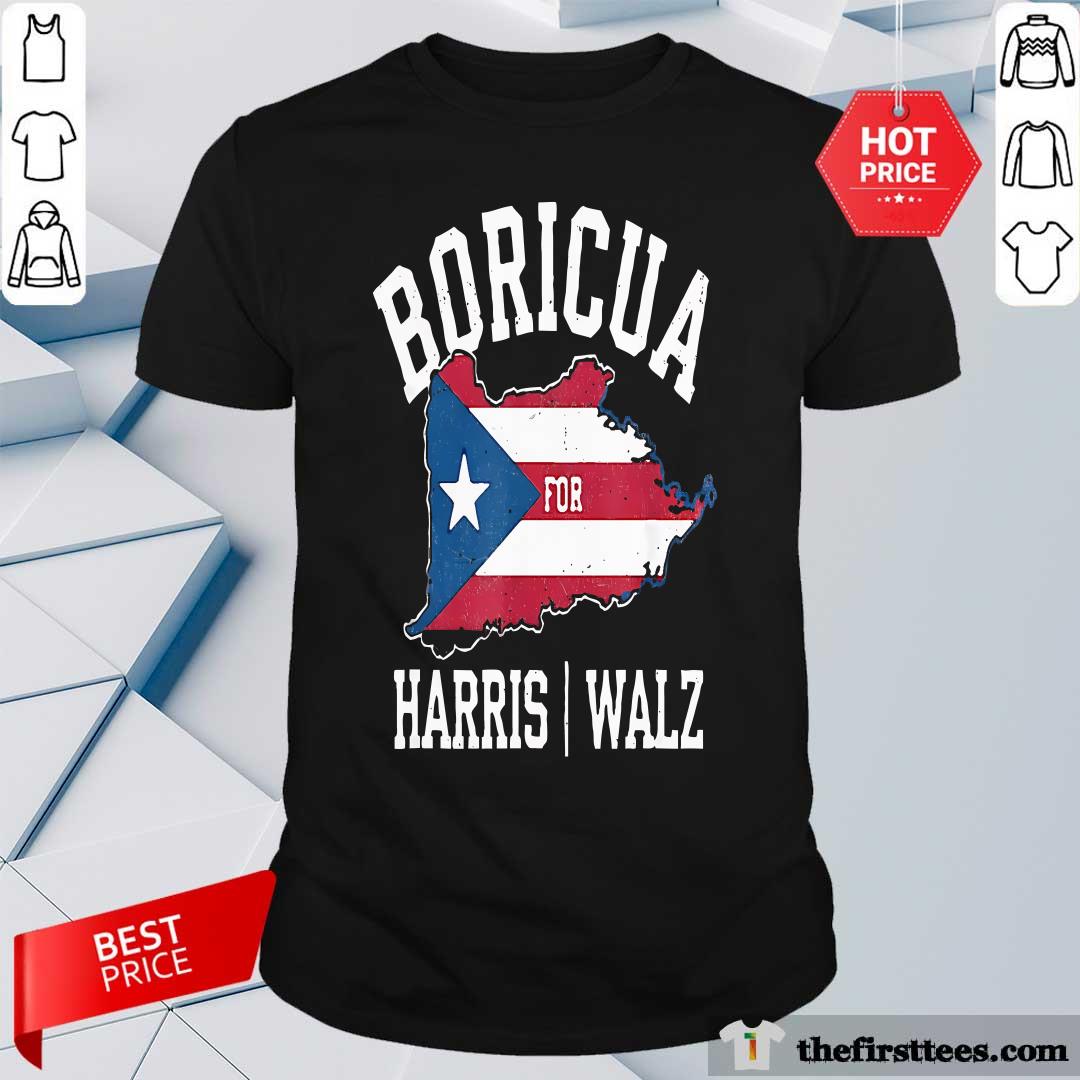 Funny Boricua For Harris Walz 2024 Puerto Ricans For Harris T-Shirt