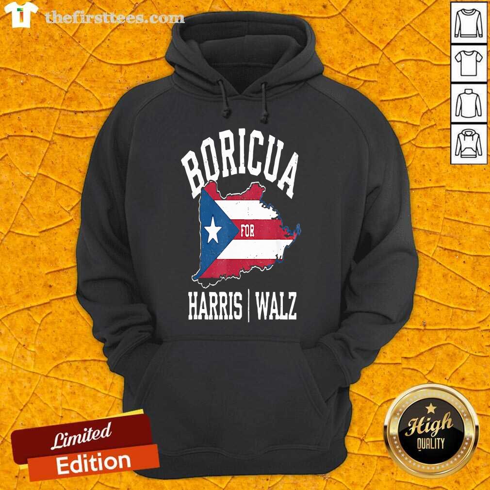 Funny Boricua For Harris Walz 2024 Puerto Ricans For Harris Hoodie