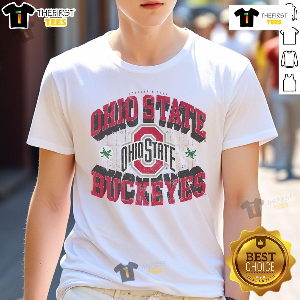 Alt Text: Hot Ohio State Buckeyes Field Arched Wordmark T-Shirt featuring bold Ohio State logo and comfortable fabric design.
