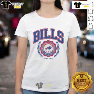 Buffalo Bills team crest established 1960 on a stylish ladies tee, perfect for fans showing team spirit.