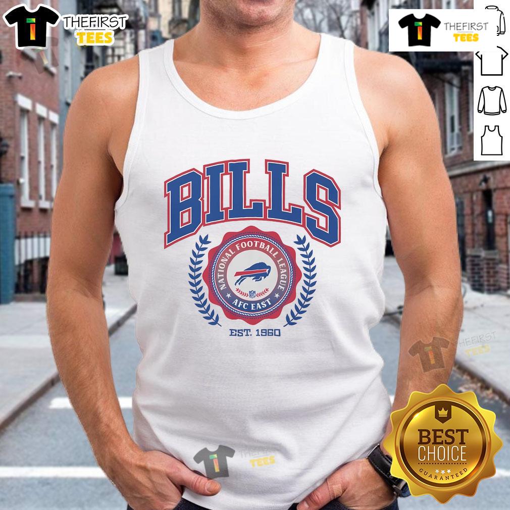 Buffalo Bills team crest tank top, established 1960, showcasing team spirit and style for fans of all ages.