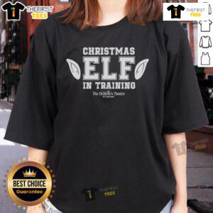 Nice Christmas Elf in Training Ladies Tee featuring a festive design, perfect for holiday celebrations and gift giving.
