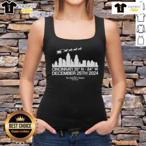 Nice Cincinnati's Coordinates for Santa tank top featuring festive design and vibrant colors, perfect for holiday wear.