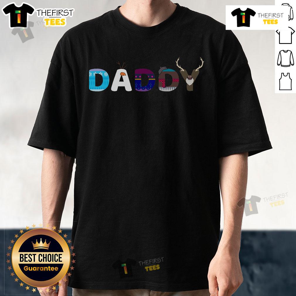 Nice Frozen Dad and Mom Birthday T-Shirt featuring a festive snowman for family party celebrations.
