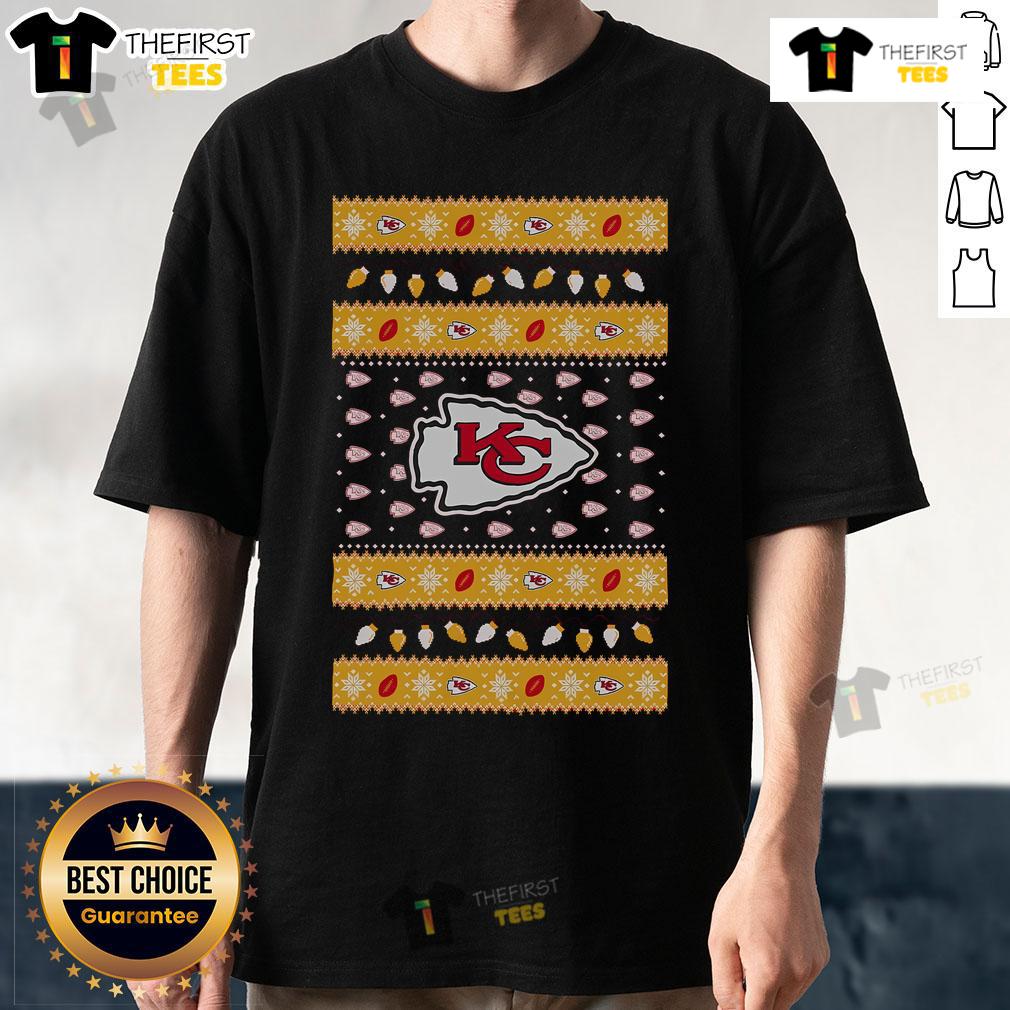 Nice Kansas City Chiefs Holiday Christmas T-Shirt featuring festive design and team logo, perfect for fans celebrating the season.