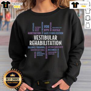 Comfortable sweatshirt for vestibular rehabilitation audiologists and therapy professionals, featuring a modern design.
