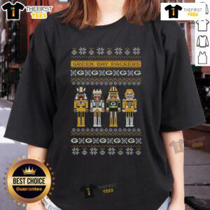 Official Green Bay Packers Holiday Nutcracker Ladies Tee featuring festive design and team logo, perfect for holiday cheer.