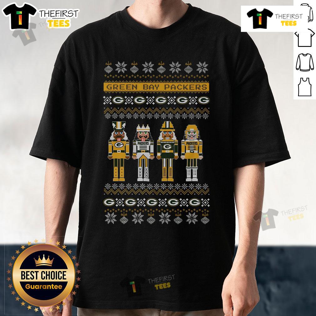 Official Green Bay Packers Holiday Nutcracker T-Shirt featuring festive design and team logo, perfect for fans this season.