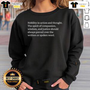 Official Nobility in Action and Thought Spirit of Compassion Wisdom sweatshirt featuring a stylish design and vibrant colors.
