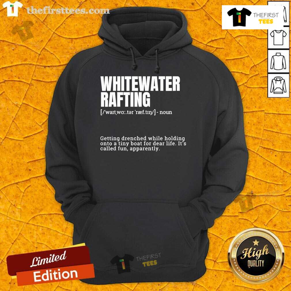 Official Whitewater Rafting Getting Drenched While Holding Onto Hoodie