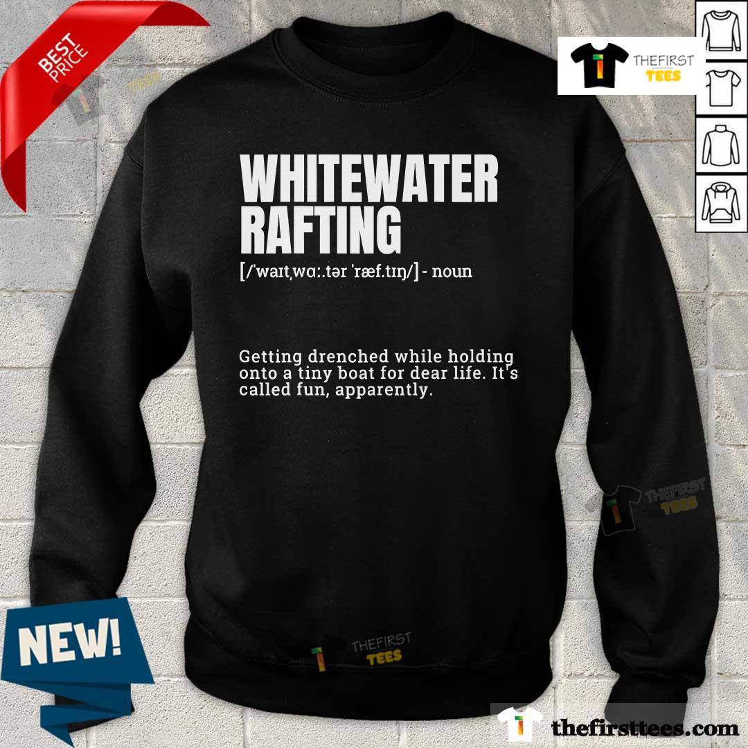 Official Whitewater Rafting Getting Drenched While Holding Onto Sweater