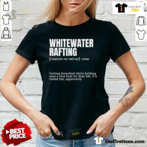 Official Whitewater Rafting Getting Drenched While Holding Onto V-neck
