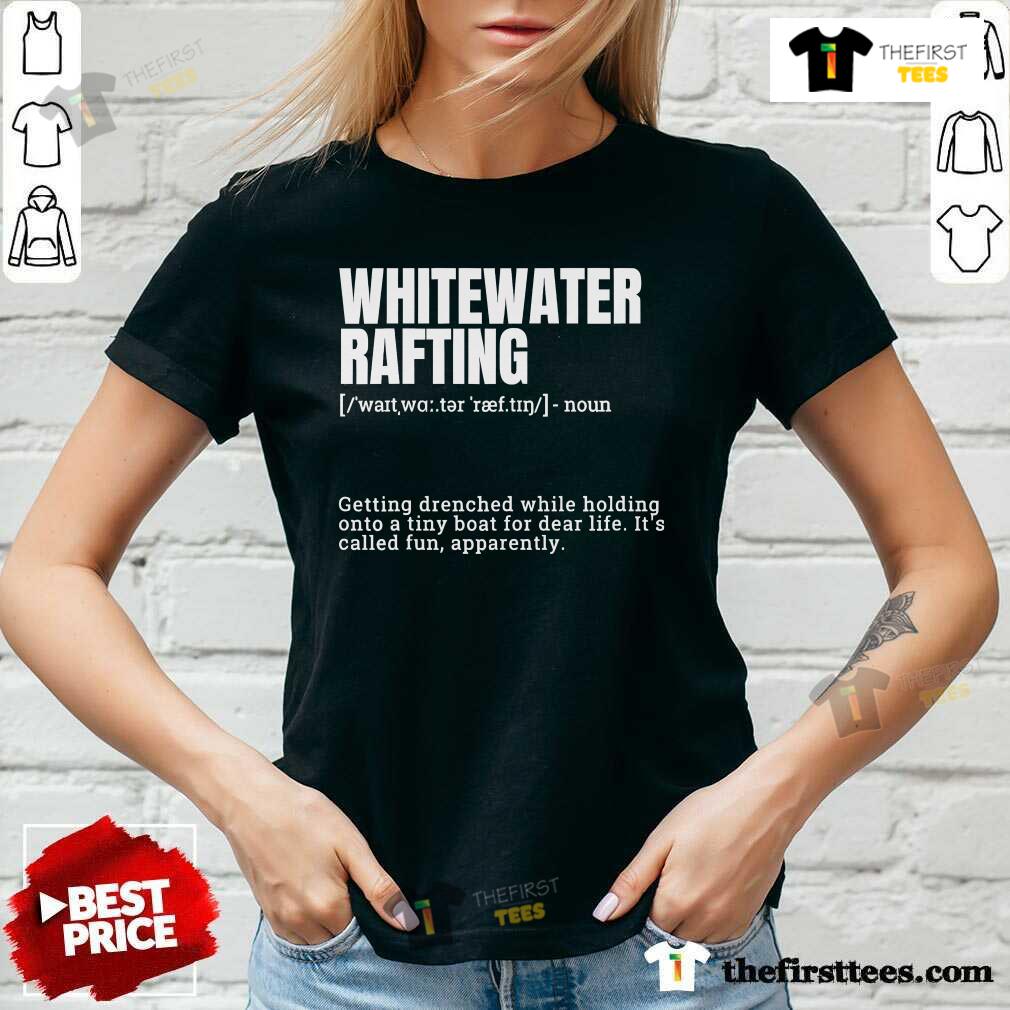Official Whitewater Rafting Getting Drenched While Holding Onto V-neck