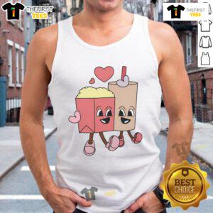 Good Happy Valentine Day popcorn tank top featuring a fun design perfect for celebrating love and movie nights.