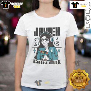 Good Jayden Game Over 2024 Ladies Tee featuring a stylish design for fans of video games and trendy apparel.