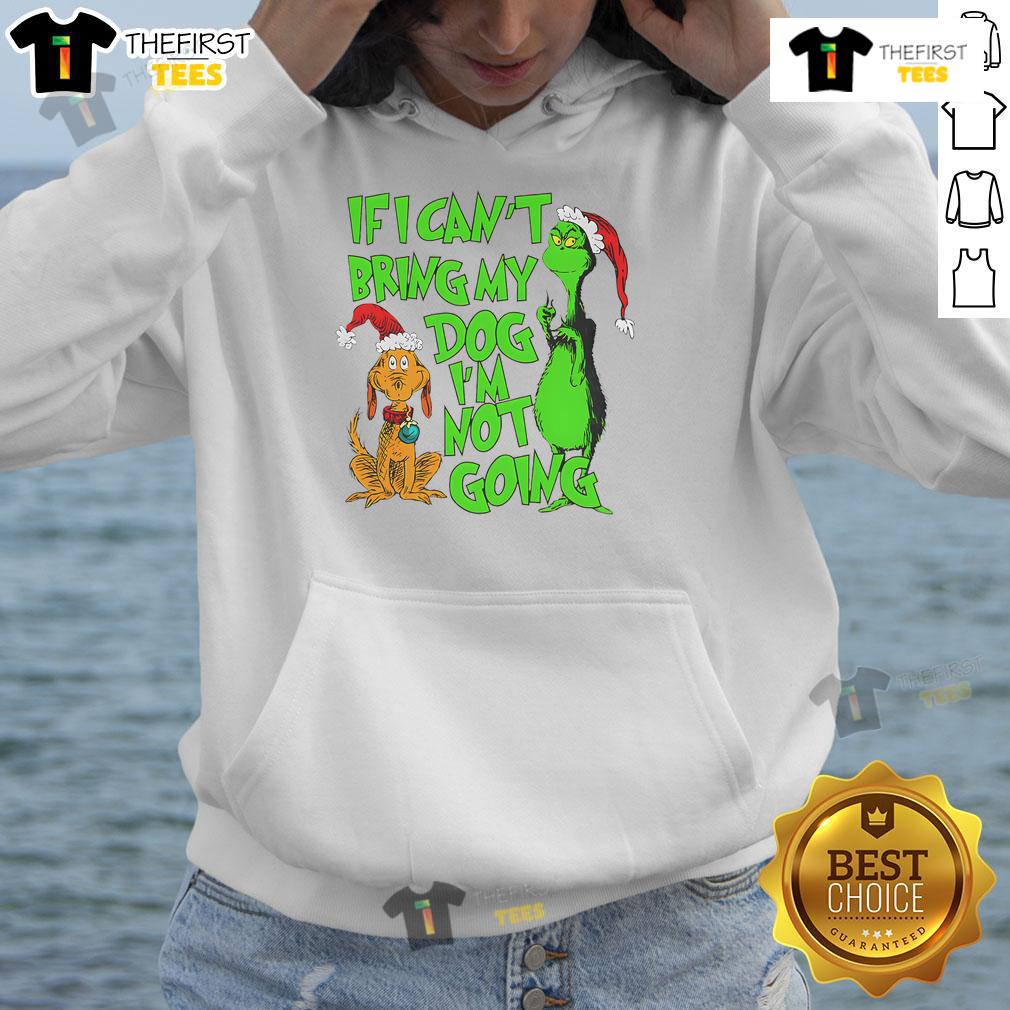 Cozy 'Nice If I Can't Bring Dog I'm Not Going' Christmas hoodie in festive red, perfect for dog lovers this holiday season.