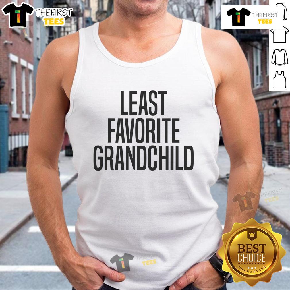 Nice Least Favorite Grandchild Kids Colorblock Raglan Tank Top featuring vibrant colors and playful design for children.