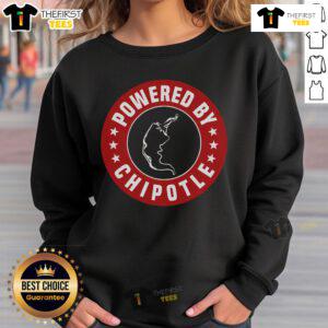 Nice Powered By Chipotle Design Chili Pepper Sweatshirt featuring vibrant chili pepper graphics on a cozy pullover.