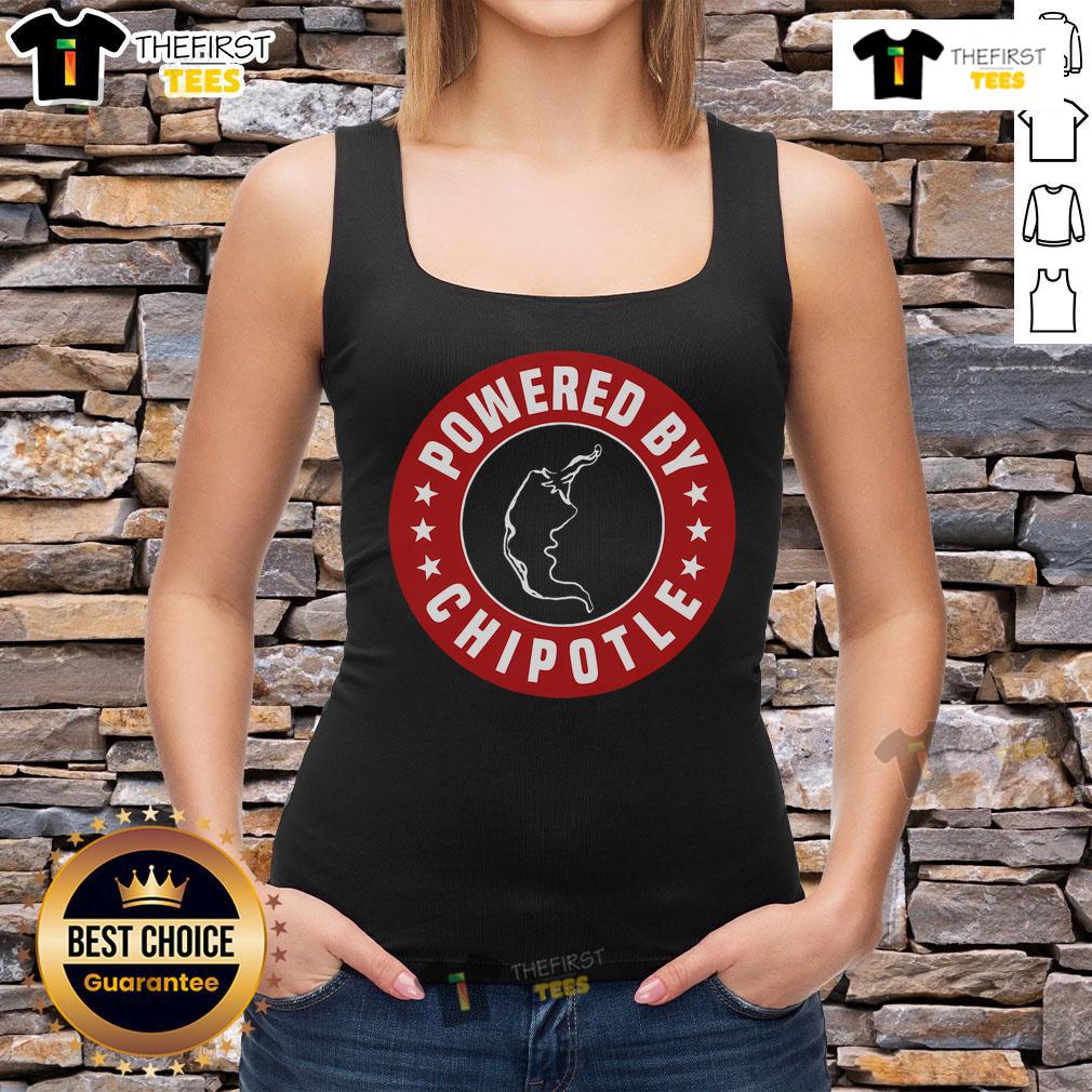 Chili pepper tank top from Nice Powered By Chipotle design, featuring vibrant colors and a trendy graphic style.