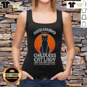 Funny tank top featuring 'I'm a dog owner too' slogan, perfect for proud dog lovers and cat owners alike.