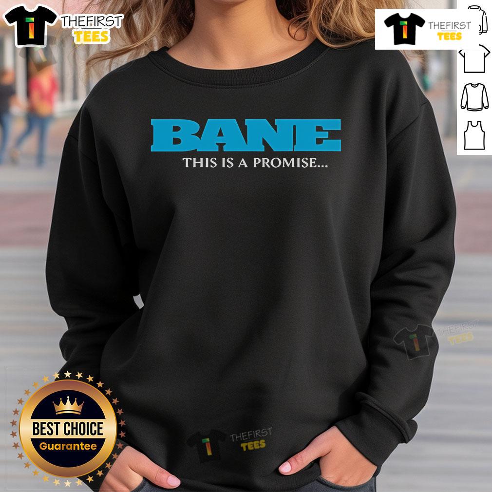 Official Bane sweatshirt featuring 'This is a promise I will come back for you' design, perfect for fans of iconic villains.