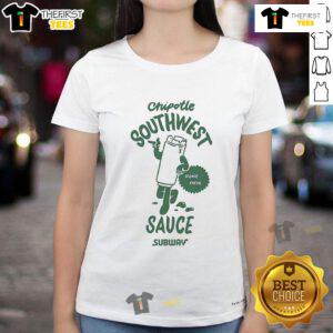 Official Chipotle Southwest Sauce Subway Ladies Tee featuring vibrant design and trendy fit for casual wear.